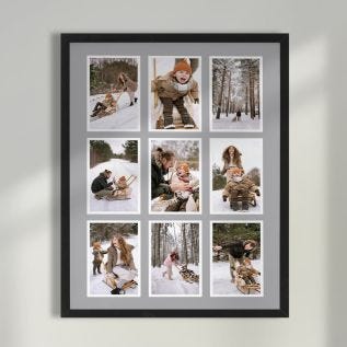 9 Image Grey Border Portrait Collage