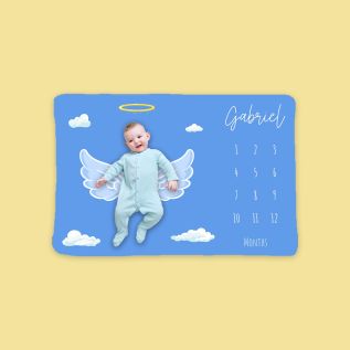 Personalised Angel Wings Milestone Blanket