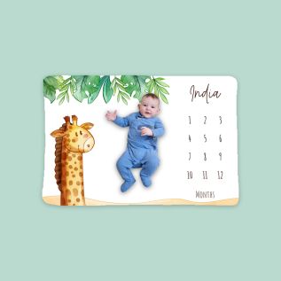 Personalised Safari-Themed Milestone Blanket